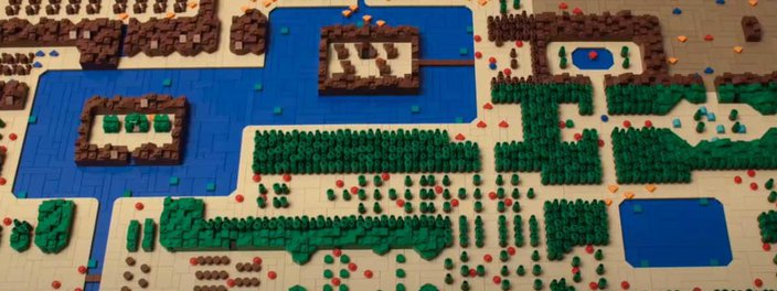 Fã recria mapa de Zelda original com 25 mil peças de LEGO.