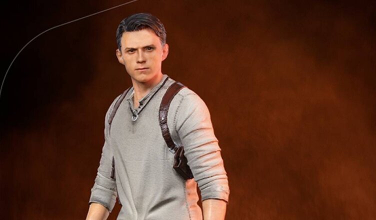 Iron Studios lança colecionável de Tom Holland como Nathan Drake em Uncharted.
