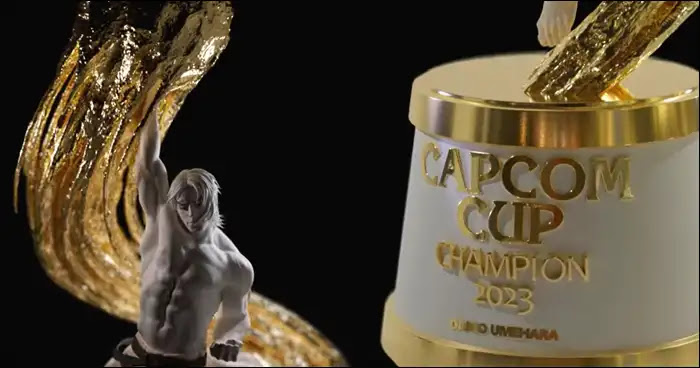 Fã cria lindo mockup digital de um troféu da Capcom Cup com Ken de Street Fighter.