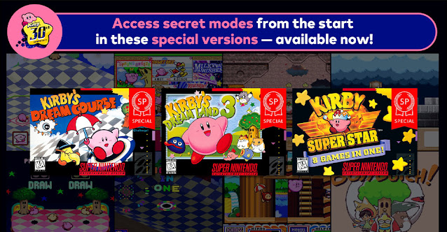 Nintendo Switch Online adiciona três versões especiais de jogos de Kirby no catálogo de SNES.