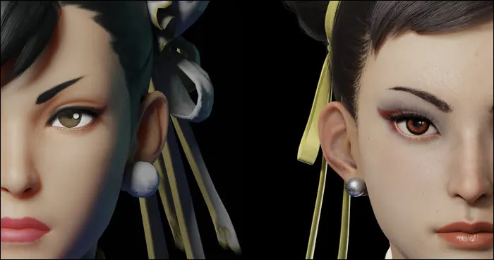 A comparação do modelo de personagem de Street Fighter 6 vs. Street Fighter 5 mostra o salto maciço em detalhes para Chun-Li.