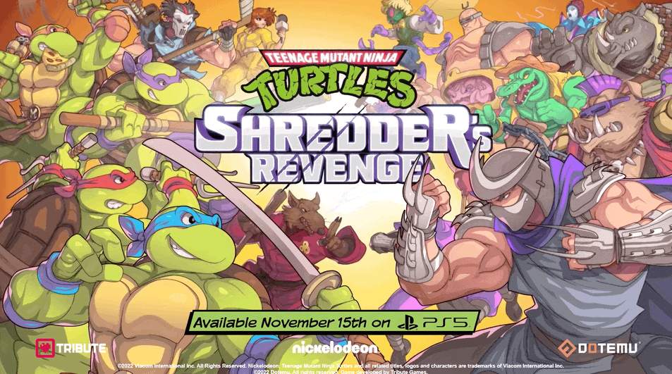 Teenage Mutant Ninja Turtles: Shredder’s Revenge chegada em PlayStation 5 dia 15 de novembro de 2022.