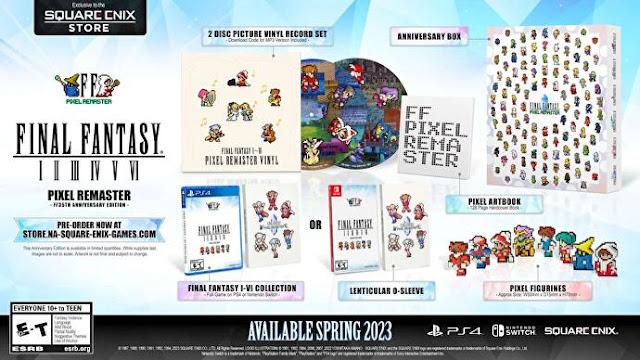 Série Final Fantasy Pixel Remaster, novas versões dos seis primeiros jogos da franquia, chegada ao Switch em 2023.