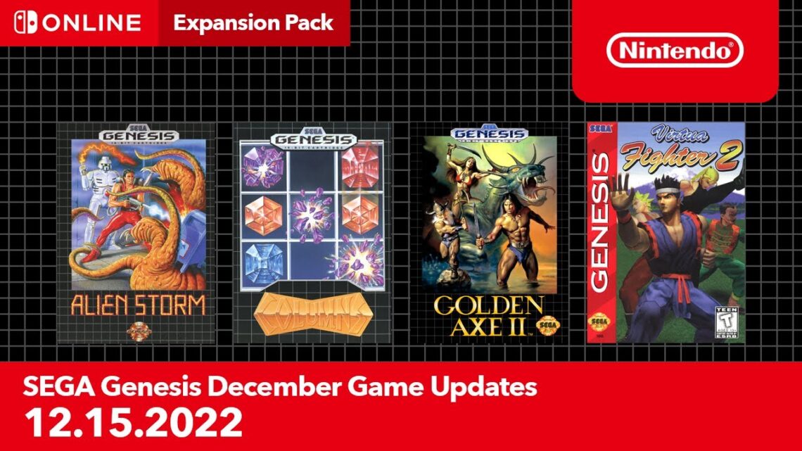 Nintendo Switch Online + Pacote Adicional disponibiliza mais 4 jogos de Mega Drive.