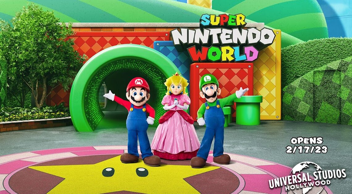 Super Nintendo World será aberto no Universal Studios Hollywood em fevereiro de 2023.