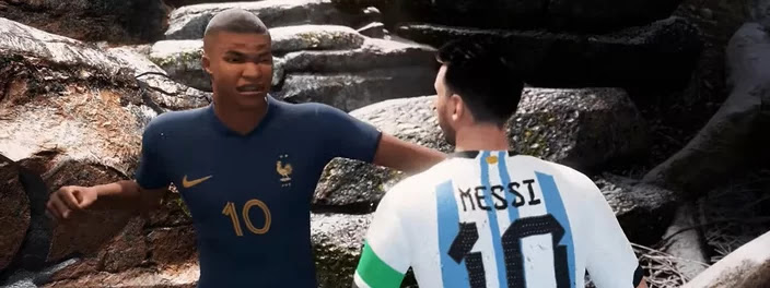 Mbappé e Messi caem na porrada em mod de God of War.