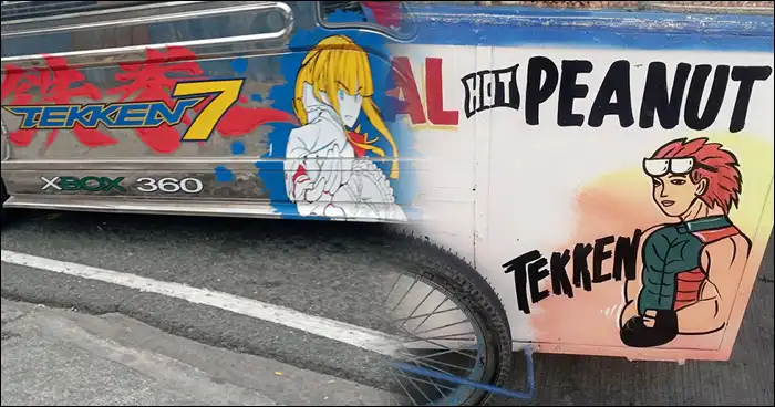 Fan Tekken arte está aparecendo em fotos de ônibus e barracas de amendoim deixando Katsuhiro Harada impressionado em Filipinas.