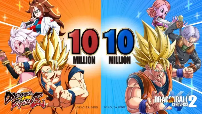 Dragon Ball FighterZ e Dragon Ball Xenoverse 2 já venderam juntos mais de 10 milhões de cópias em todo o mundo, segundo informações da Bandai Namco divulgadas em maio de 2023.