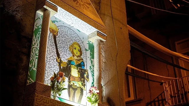Altares reais de Zelda: Lágrimas do Reino aparecem em Nápoles, na Itália.