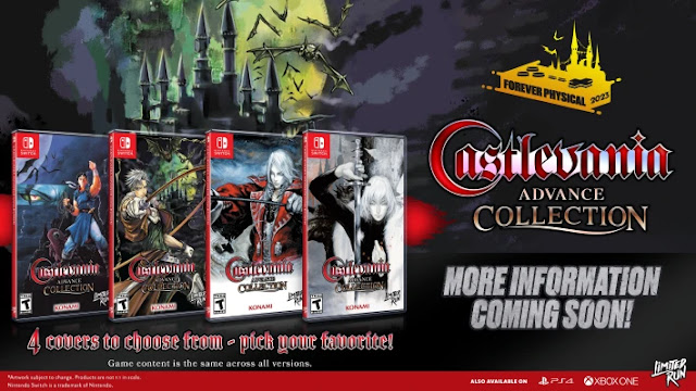 A Limited Run Games anunciou que estará lançando cópias físicas da Castlevania Advance Collection para Nintendo Switch, PlayStation 4 e Xbox One.