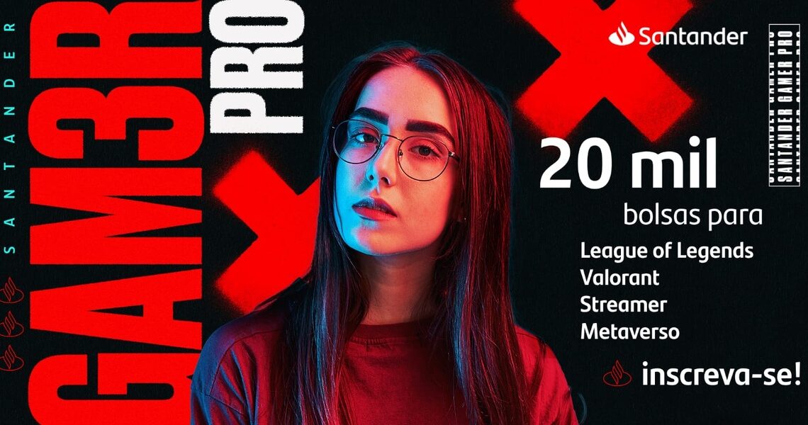 Último dia para se inscrever no Santander Gamer Pro, programa bolsas para eSports